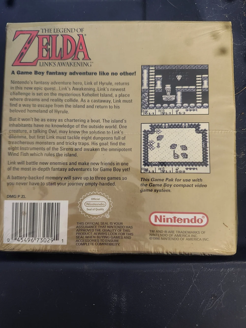 Nintendo The Legend of Zelda: Link's Awakening — Gold Box Art with Red Logo